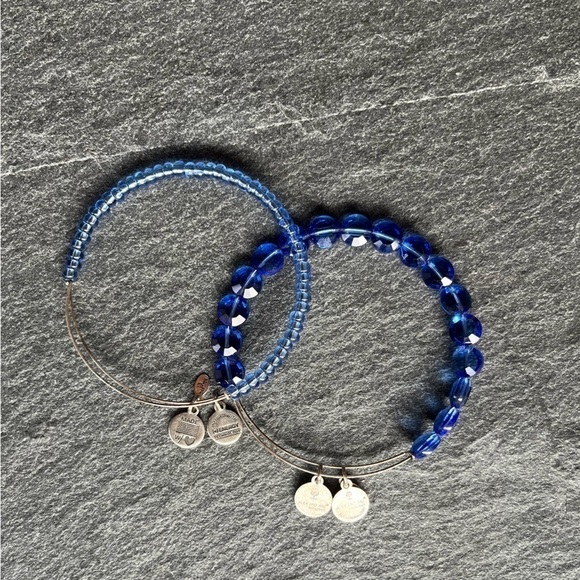 Alex & Ani Blue Beaded Expandable Bangles (set of 2) - Picture 2 of 3
